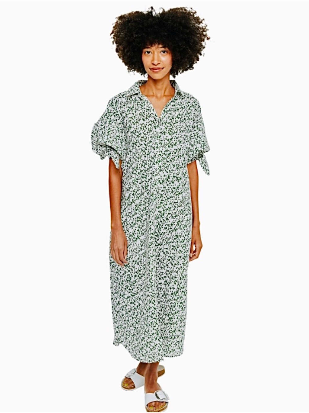 Mirth Handmade Ivy Coral Kyoto Midi Shirtdress House Dress Small Coastal